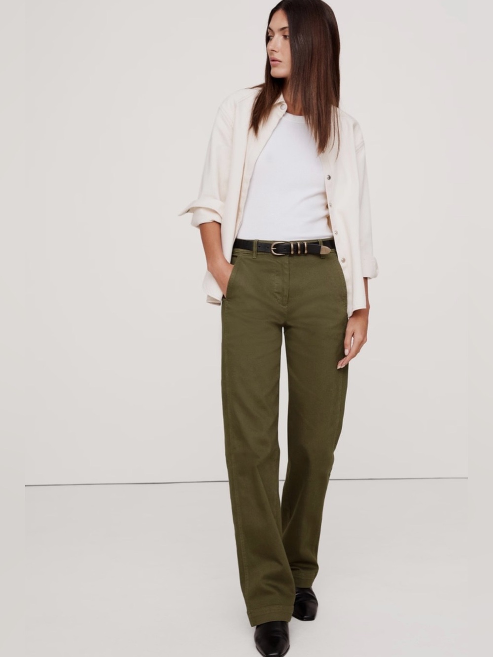 NWT-Banana Republic Olive Straight Leg Pant, Size 6